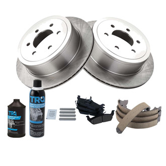 TRQ® - Rear Disc Brake Kit with Ceramic Pads and Shoes
