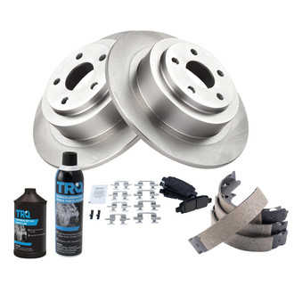 TRQ® - Rear Disc Brake Kit with Ceramic Pads and Shoes