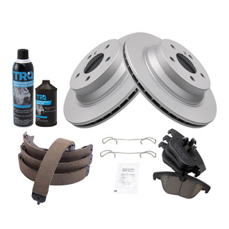 TRQ® - Rear Disc Brake Kit with Ceramic Pads and Shoes