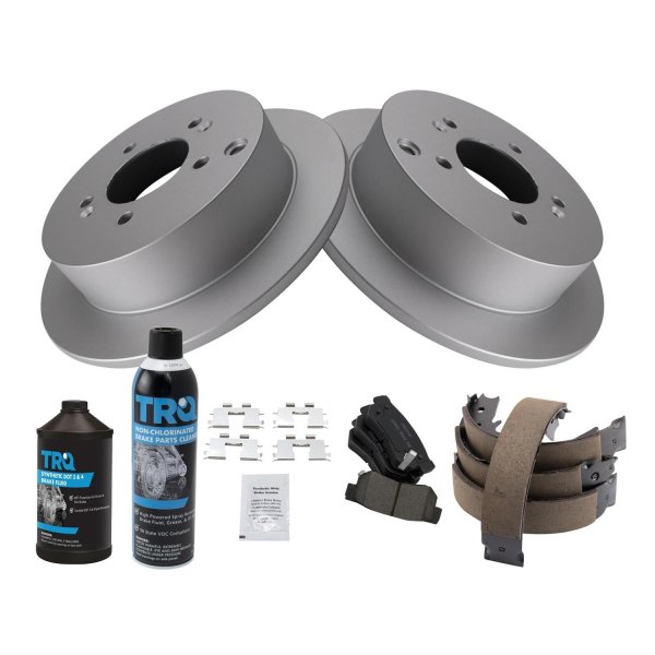 TRQ® - Rear Disc Brake Kit with Ceramic Pads and Shoes