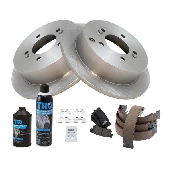 TRQ® - Rear Disc Brake Kit with Ceramic Pads and Shoes