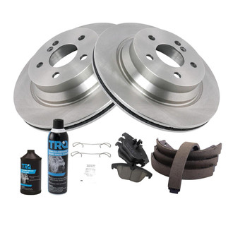 TRQ® - Rear Disc Brake Kit with Ceramic Pads and Shoes