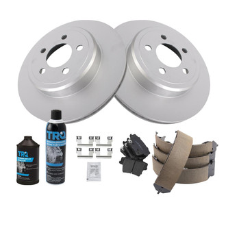TRQ® - Rear Disc Brake Kit with Ceramic Pads and Shoes