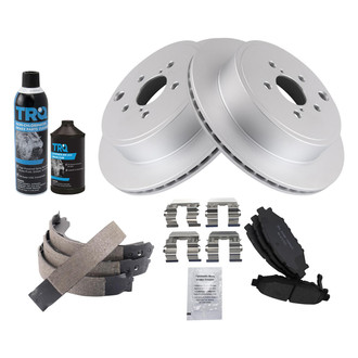TRQ® - Rear Disc Brake Kit with Ceramic Pads and Shoes