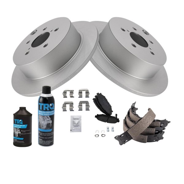 TRQ® - Rear Disc Brake Kit with Ceramic Pads and Shoes