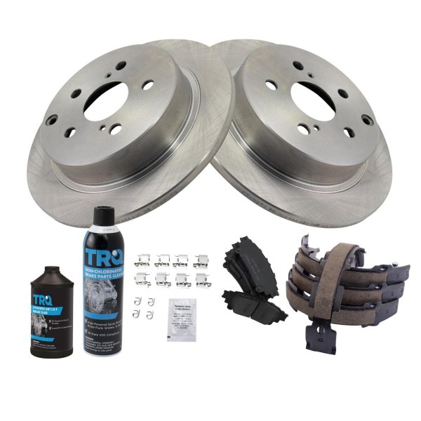 TRQ® - Rear Disc Brake Kit with Ceramic Pads and Shoes