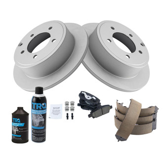 TRQ® - Rear Disc Brake Kit with Ceramic Pads and Shoes