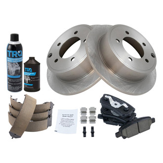 TRQ® - Rear Disc Brake Kit with Ceramic Pads and Shoes