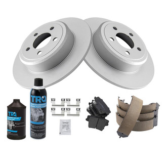 TRQ® - Rear Disc Brake Kit with Ceramic Pads and Shoes
