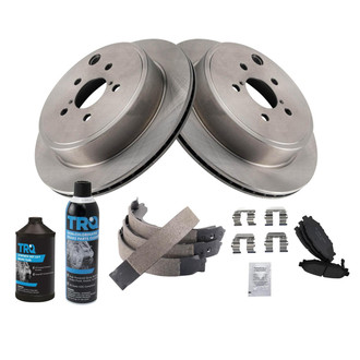 TRQ® - Rear Disc Brake Kit with Ceramic Pads and Shoes