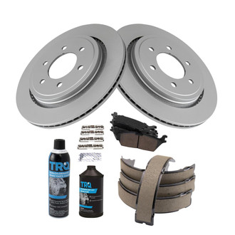TRQ® - Rear Disc Brake Kit with Ceramic Pads and Shoes