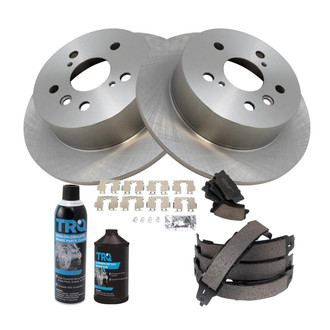 TRQ® - Rear Disc Brake Kit with Ceramic Pads and Shoes