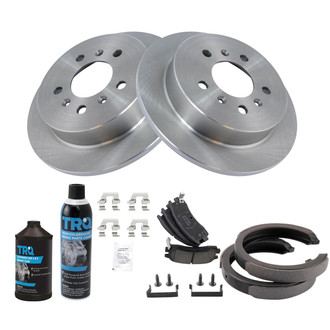 TRQ® - Rear Disc Brake Kit with Ceramic Pads and Shoes