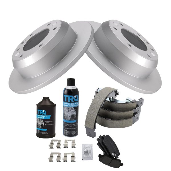 TRQ® - Rear Disc Brake Kit with Ceramic Pads and Shoes