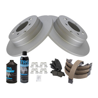 TRQ® - Rear Disc Brake Kit with Ceramic Pads and Shoes