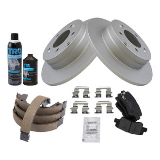 TRQ® - Rear Disc Brake Kit with Ceramic Pads and Shoes