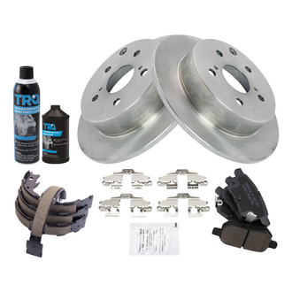 TRQ® - Rear Disc Brake Kit with Ceramic Pads and Shoes