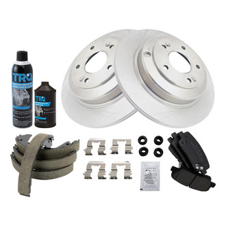 TRQ® - Rear Disc Brake Kit with Ceramic Pads and Shoes