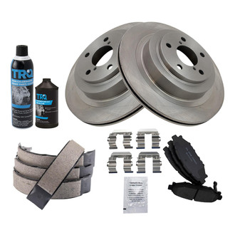 TRQ® - Rear Disc Brake Kit with Ceramic Pads and Shoes
