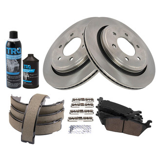 TRQ® - Rear Disc Brake Kit with Ceramic Pads and Shoes