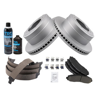 TRQ® - Rear Disc Brake Kit with Ceramic Pads and Shoes