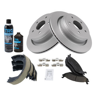 TRQ® - Rear Disc Brake Kit with Ceramic Pads and Shoes