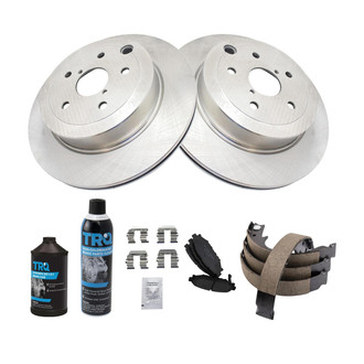 TRQ® - Rear Disc Brake Kit with Ceramic Pads and Shoes