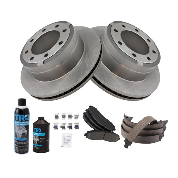 TRQ® - Rear Disc Brake Kit with Ceramic Pads and Shoes