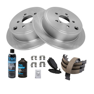 TRQ® - Rear Disc Brake Kit with Ceramic Pads and Shoes