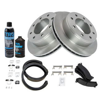 TRQ® - Rear Disc Brake Kit with Ceramic Pads and Shoes