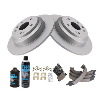 TRQ® - Rear Disc Brake Kit with Ceramic Pads and Shoes