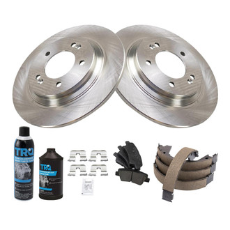 TRQ® - Rear Disc Brake Kit with Ceramic Pads and Shoes