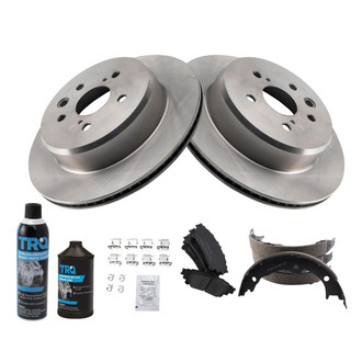 TRQ® - Rear Disc Brake Kit with Ceramic Pads and Shoes