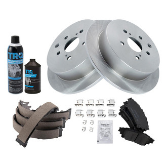 TRQ® - Rear Disc Brake Kit with Ceramic Pads and Shoes
