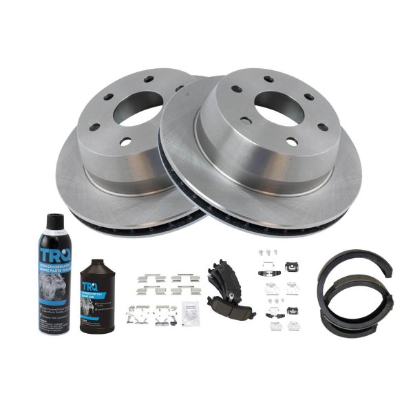 TRQ® - Rear Disc Brake Kit with Ceramic Pads and Shoes