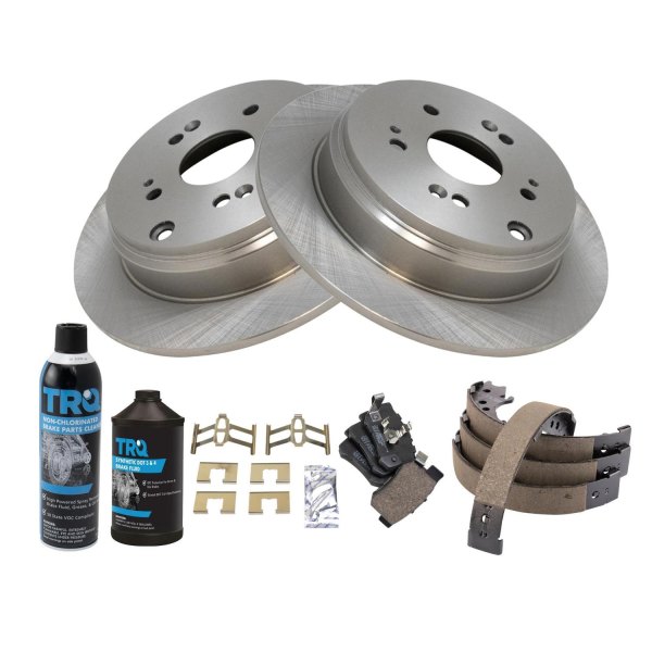 TRQ® - Rear Disc Brake Kit with Ceramic Pads and Shoes