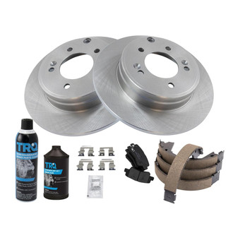 TRQ® - Rear Disc Brake Kit with Ceramic Pads and Shoes