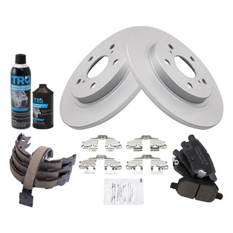 TRQ® - Rear Disc Brake Kit with Ceramic Pads and Shoes