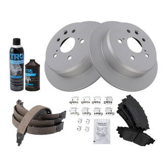 TRQ® - Rear Disc Brake Kit with Ceramic Pads and Shoes