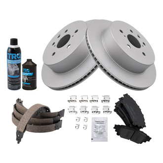 TRQ® - Rear Disc Brake Kit with Ceramic Pads and Shoes