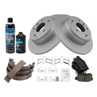 TRQ® - Rear Disc Brake Kit with Ceramic Pads and Shoes