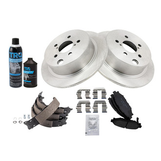 TRQ® - Rear Disc Brake Kit with Ceramic Pads and Shoes