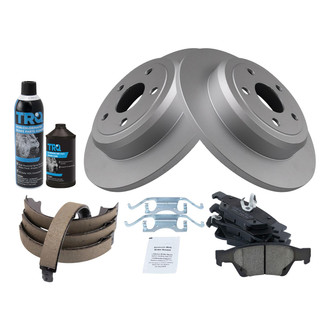 TRQ® - Rear Disc Brake Kit with Ceramic Pads and Shoes