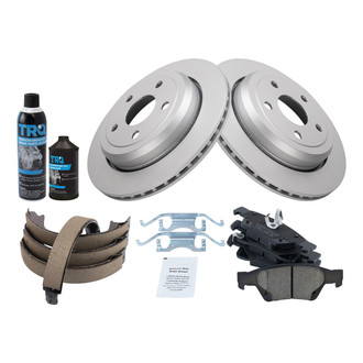 TRQ® - Rear Disc Brake Kit with Ceramic Pads and Shoes