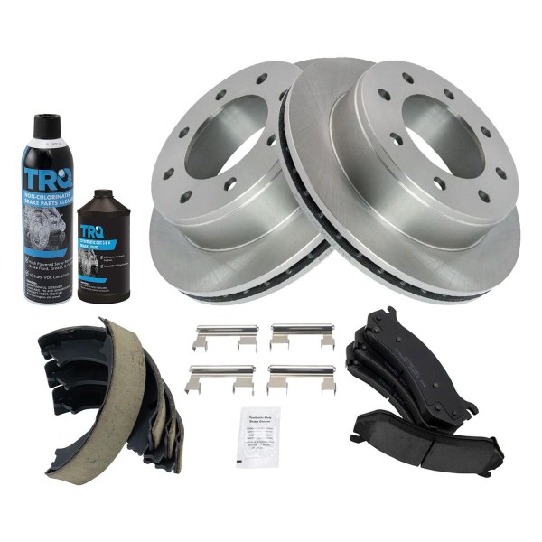 TRQ® - Rear Disc Brake Kit with Ceramic Pads and Shoes