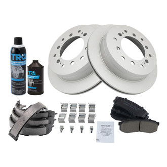 TRQ® - Rear Disc Brake Kit with Ceramic Pads and Shoes