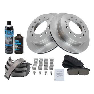 TRQ® - Rear Disc Brake Kit with Ceramic Pads and Shoes
