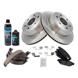 TRQ® - Rear Disc Brake Kit with Ceramic Pads and Shoes
