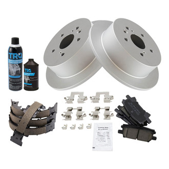 TRQ® - Rear Disc Brake Kit with Ceramic Pads and Shoes