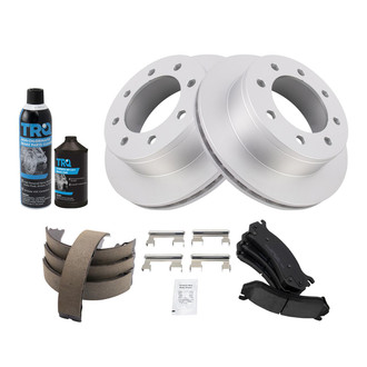TRQ® - Rear Disc Brake Kit with Ceramic Pads and Shoes